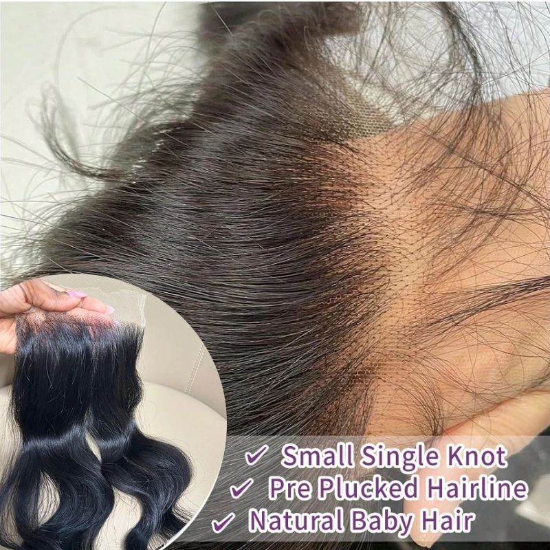 Straight Lace Frontal Natural Color Hair 180 Density For Women 13x6 Transparent Lace Frontal Natural Hair Line 4x4 Lace Closure