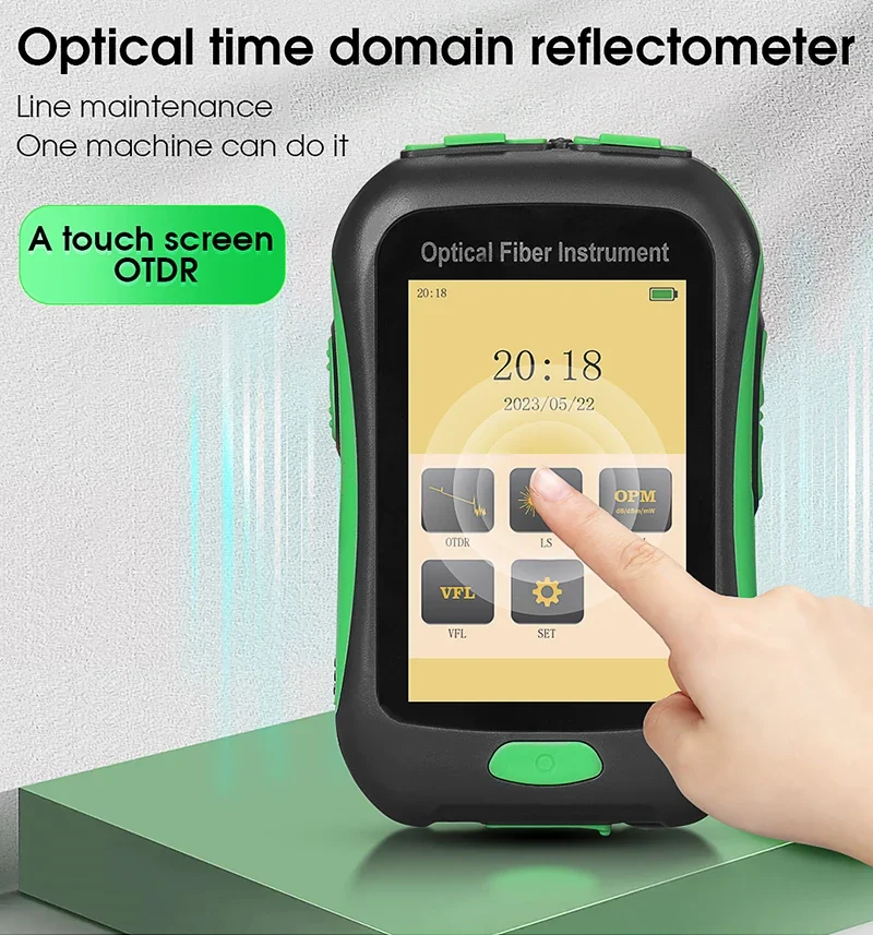 Mini Touchable Screen AUA-18U/A OTDR Active Fiber Test 80KM Optical Time Domain Reflectometer Built-In OPM/VFL/OLS/LED Lighting