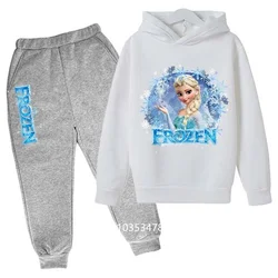 Disney Frozen Kids Tracksuit Girls Clothes Set Frozen Elsa Hoodies and Pants Children Sportwear Clothing Fashion Sport Suit