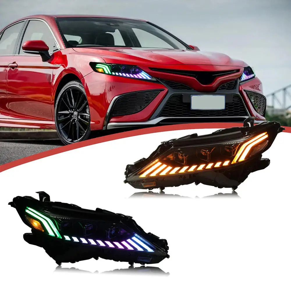 HRS High Quality New Front Light Head Lamp for 2018-2022 Toyota camry Headlights Assembly RGB Headlamp