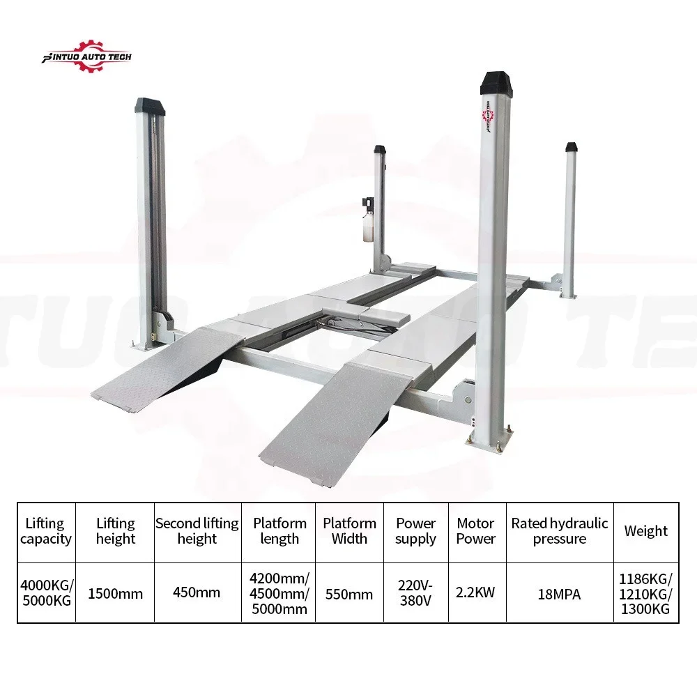 Hot sale  4 post auto lift jack   hydraulic car lift