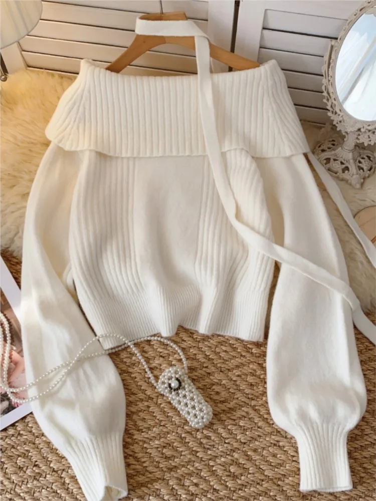 Elegant and Chic Knitting Sweater Autumn Turn-down Collar Button Decor Long Sleeves Casual Y2k Tops Female One Piece Clothes New