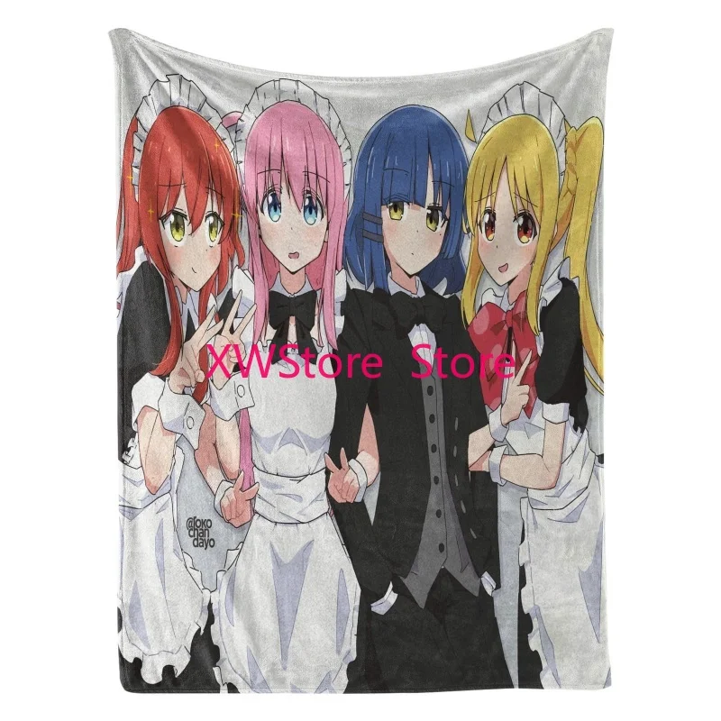 

Ins Style Anime Girl's Flannel Blanket Ultra Soft Short Plush Nap Blanket Warm Cover Outdoor Camping Beach Towel