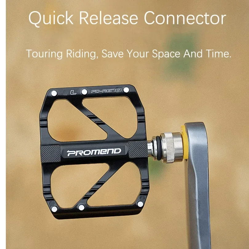 Promend Bike Pedal Quick Release 3 Bearing MTB Pedal Aluminum