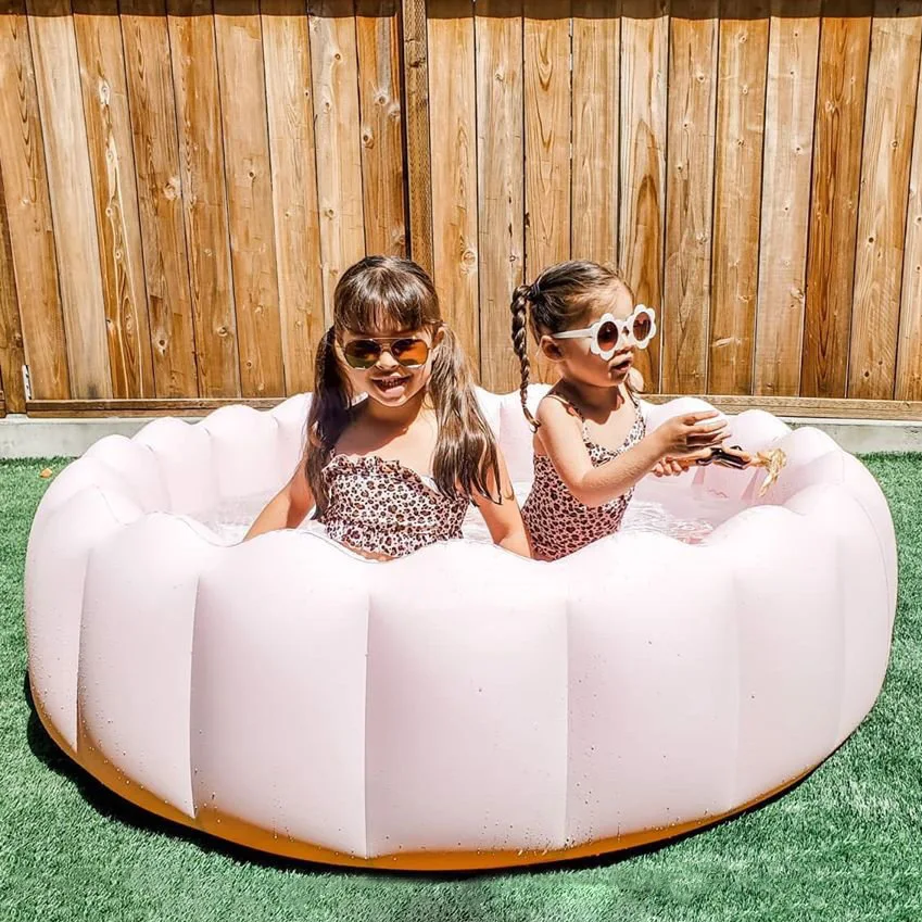 Inflatable children's petal pool Korean version petal small pool family game Bobo  pink