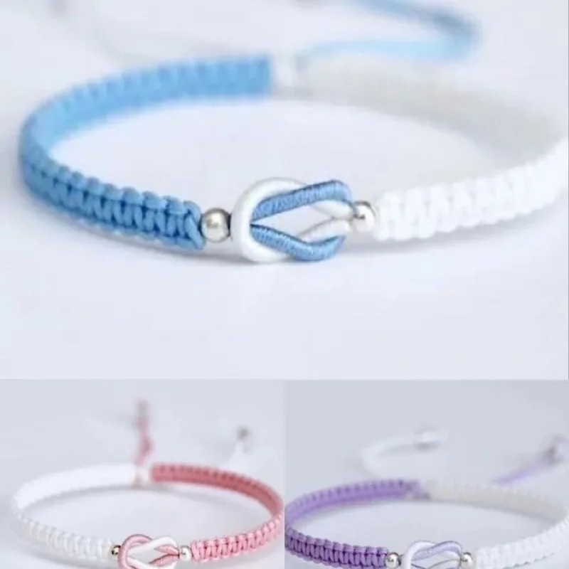 Love Knot Rope Braided Bracelet 'Always Together' Casual Adjustable String Handmade Matching Gift for Her Couple Teens Girls Boy