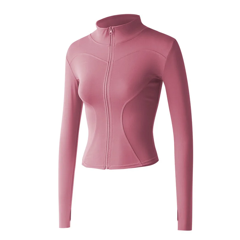 Spring And Autumn New Yoga Coat Outdoor Running Fitness Jacket Women's Tight Quick Drying, Breathable Slim Fit Yoga Sports Top