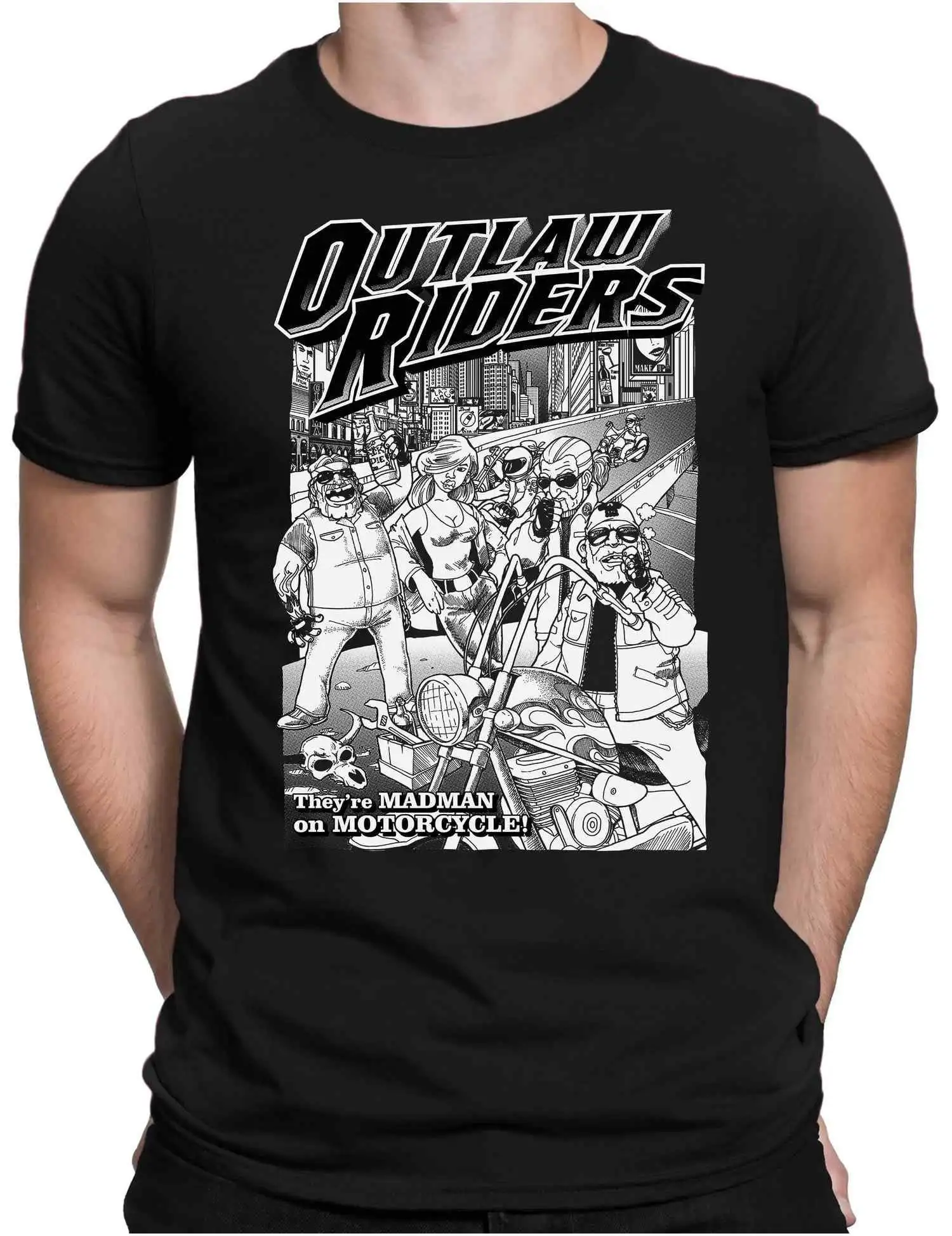 

Забавная Мужская футболка Outlaw Riders, маленькая до 4Xl, Papayana