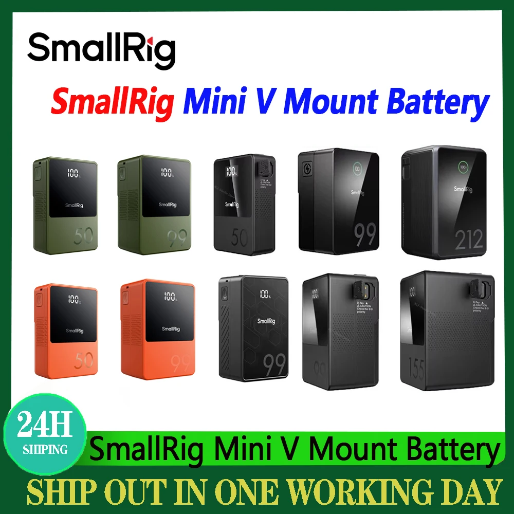 SmallRig VB50/VB99/VB155/VB99Pro/VB212/VB99SE Mini V-Mount Battery Type-C/D-TAP Input/Output V-Mount Battery