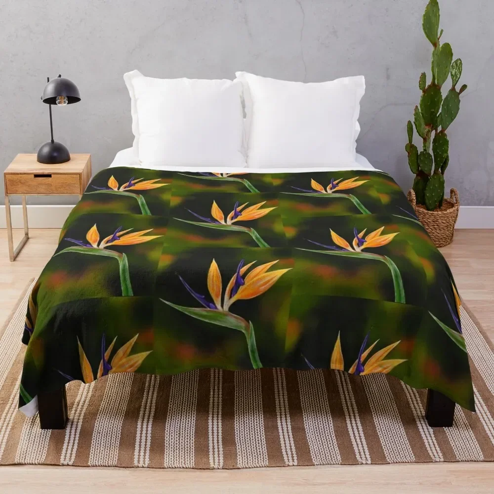 

Bird of Paradise Throw Blanket Soft Plush Plaid Camping Kid'S Summer Beddings Blankets