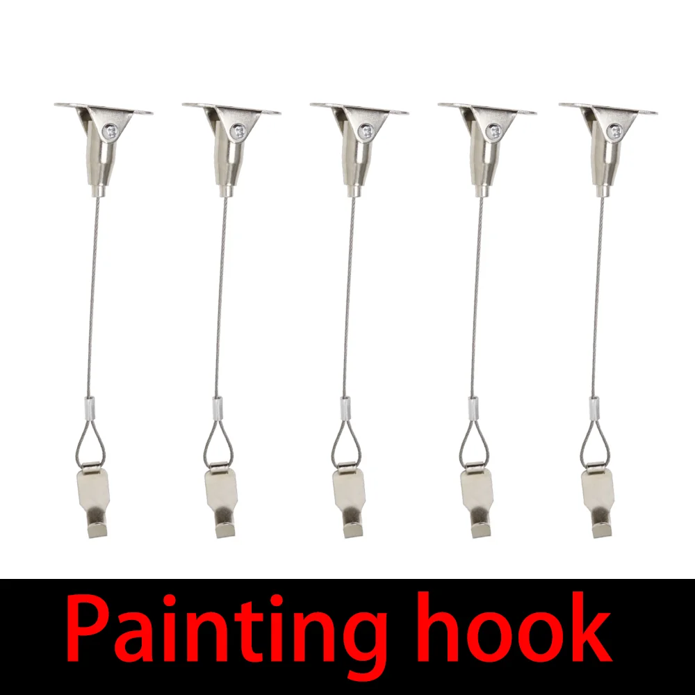 5 piezas de longitud es de 0,5-2 m y 1,5 mm, accesorios de pintura colgantes de acero inoxidable, que se pueden utilizar para colgar plantas verdes, etc.
