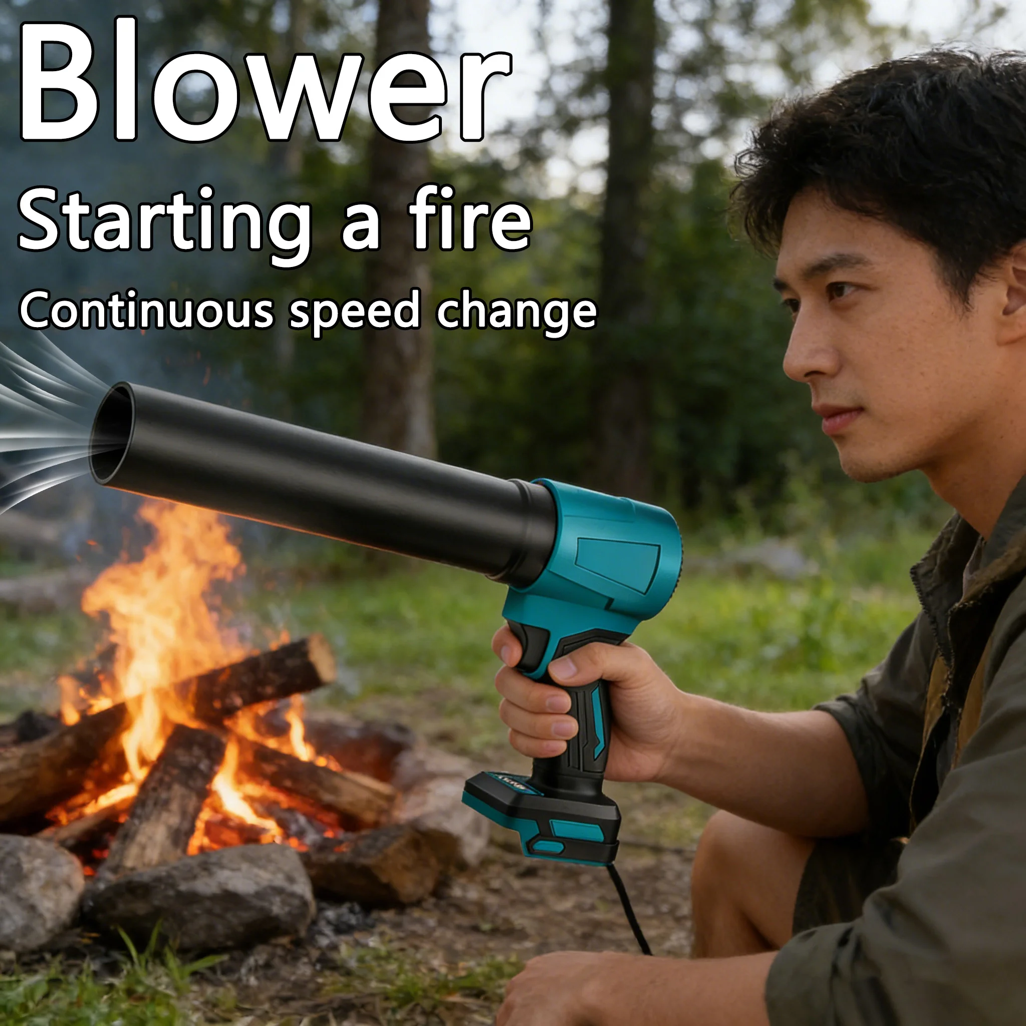 

4000 Вт мощный бесщеточный турбовентилятор, электрические воздуходувки, ручной струйный вентилятор, инструмент для пыли в виде снежного листа для батарейного штифта Makita