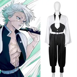 Shinazugawa Sanemi Cosplay Costume Wig Anime Demon Wind Hashira Uniform Stickers Slayer Kimetsu No Yaiba Swordsmith Village c