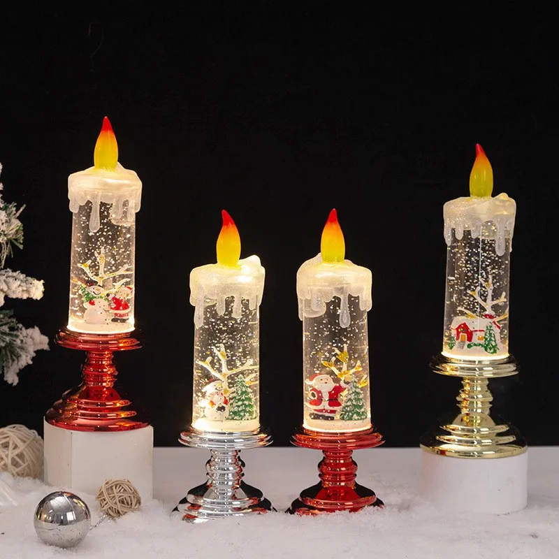 Christmas decorations, candle lights, Christmas candle holders,  small night lights, ornaments, Christmas crystal balls, Santa