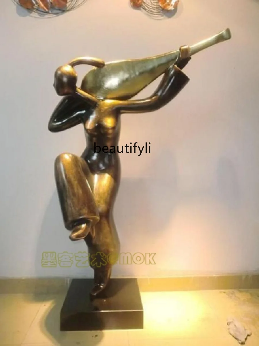 Hotel Hall Figure Sculpture Crafts Sales Office Lobby Aisle Living Room Entrance Chinese Lucky Floor Decoration