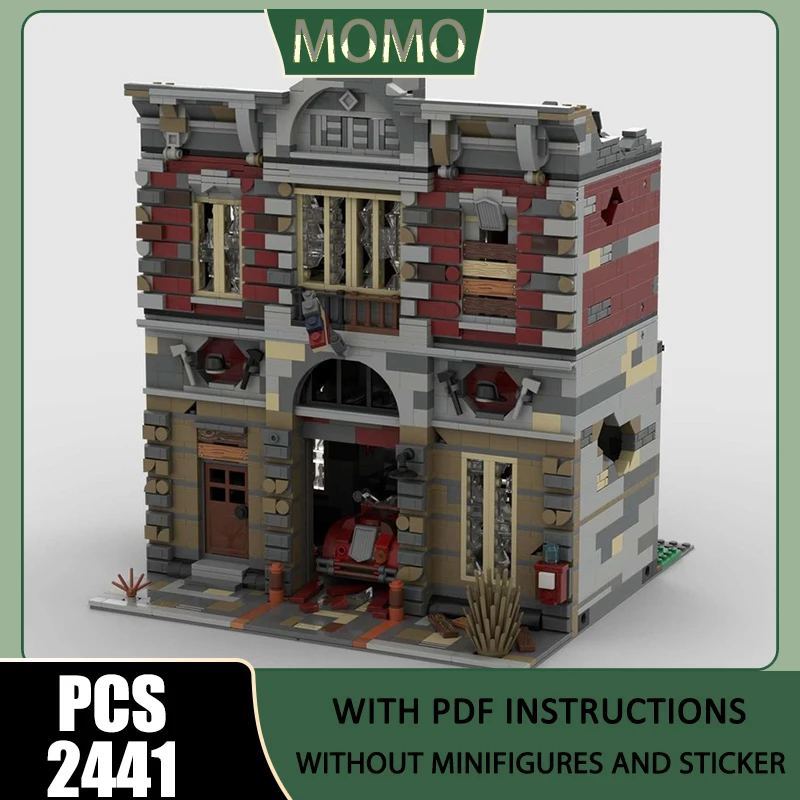 

City Street View Model Moc Building Blocks Modular Firestation Building Model Technology Brick Assembly Construction Toy Gift