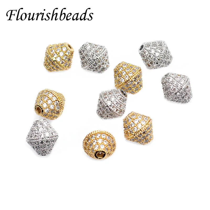 

20pcs/lot High Quality Anti Fade Oval Shape Loose Beads Paved CZ Beads DIY Decoration Beads Jewelry Findings