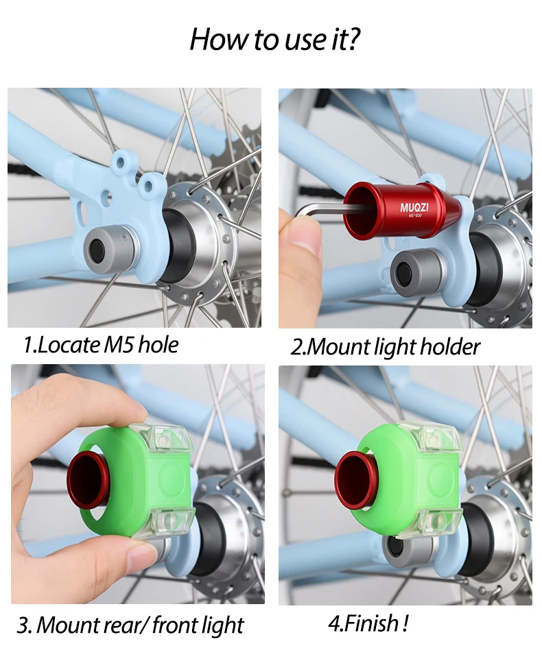 Fahrradlicht-Halterung Taschenlampenhalter für Hinter- und Vorderrad M5 Rahmenbolzenloch Aluminiumlegierung – Detail 9