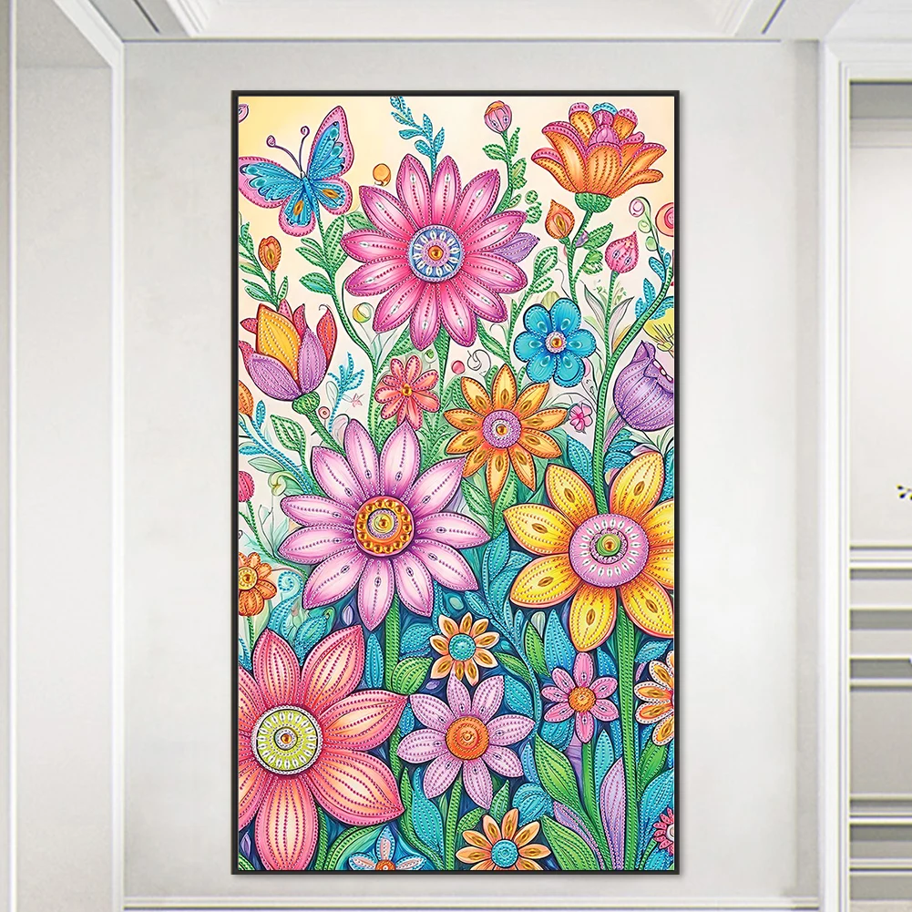 

Flower 5D DIY Special Shape Crystal Partial Diamond Painting Kit Home Wall Decor