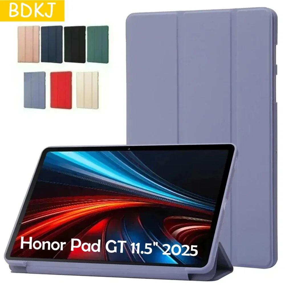 

Новый смарт-чехол для Honor Pad GT 11.5 2025 ROL-W60, магнитный тройной чехол из искусственной кожи, мягкая задняя подставка для Honor Pad X9a V9 11,5 дюймов