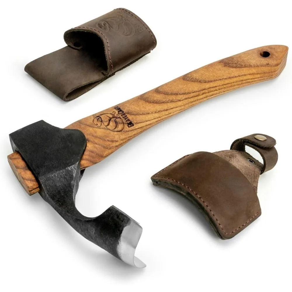 

Forged Adze Axe Wood Carving - Curved Woodworking Adze AX2 with Wooden Handle for Bowl Gutter - Spoon Carving Tool
