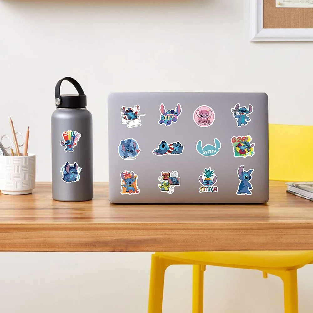 50/100Pcs Disney Cute Cartoon Lilo & Stitch Stickers Laptop Phone Suitcase Guitar Graffiti Waterproof Sticker Decals Kids Toy