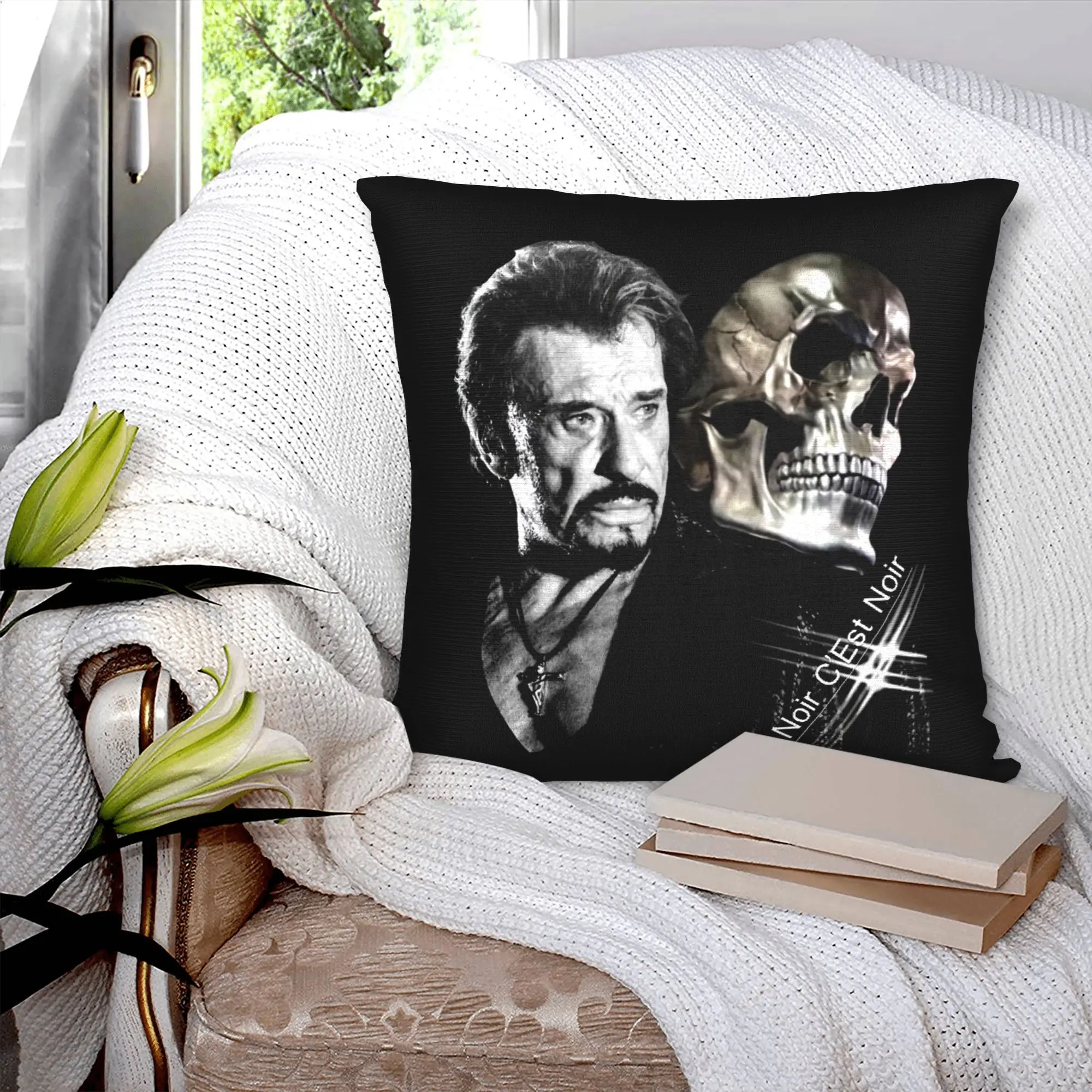 Johnny Hallyday Pillow Covers Sofa France Rock Singer Nordic Cushion Cover Soft Pillowcase