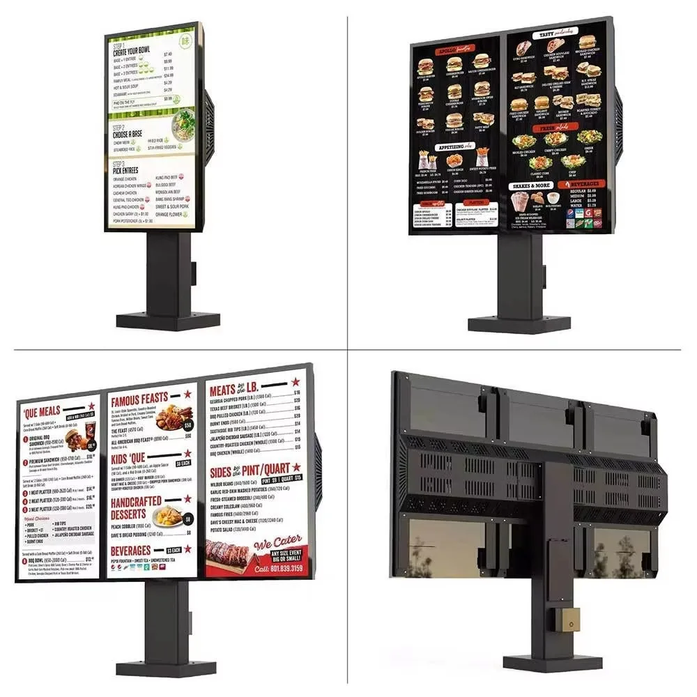 IP65 Outdoor Digital Signage Advertising Machine with Remote Management and Ultra-High Brightness for Restaurant Menu Display