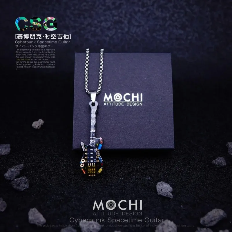 

Подлинная киберпанк-гитара в стиле хип-хоп, свитер-цепочка, кулон, трендовые аксессуары