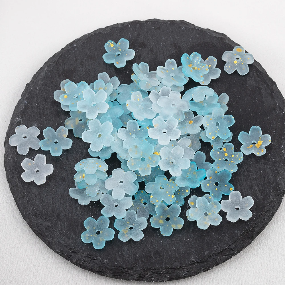 5g Bunte Blumen-Acryl-Abstandshalterperlen, Blumenperlenkappen für DIY-Ohrringe, Halsketten, Schmuckherstellung, Dekoration, Kleidungsperlen – Detail 12