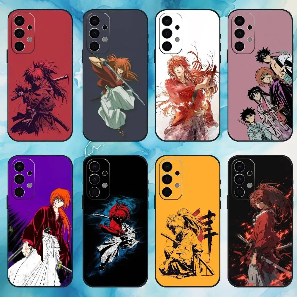 

Anime R-Rurouni Kenshin Phone Case For Samsung Galaxy A73,A72,A71,A70,A53,A52,A51,Others Soft Black Cover