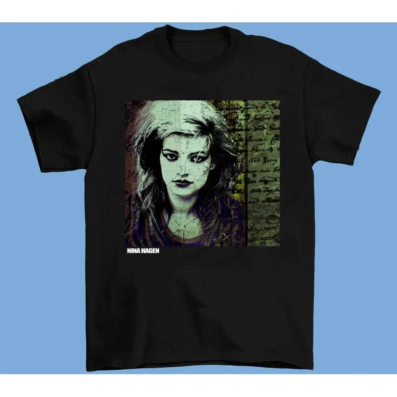 Nina Hagen Face Graphic Geometric Logo T-Shirt