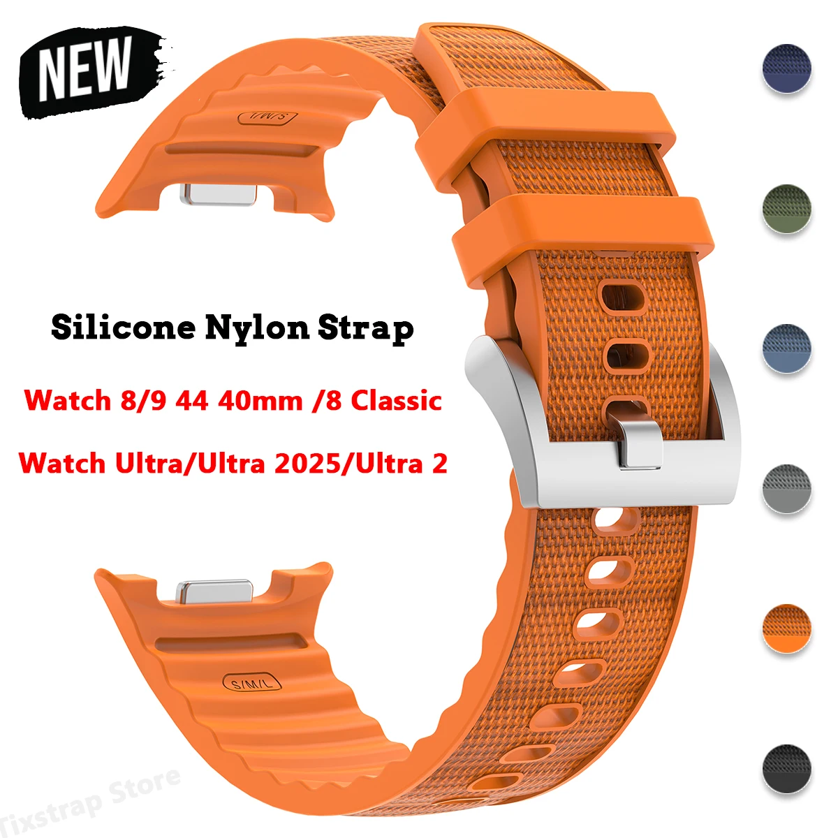 Silicone Nylon Strap For Samsung Galaxy Watch 9 8 44mm 40mm 8 Classic 46mm Breathable Galaxy Ultra 2024 2025 2026 Sport Bracelet