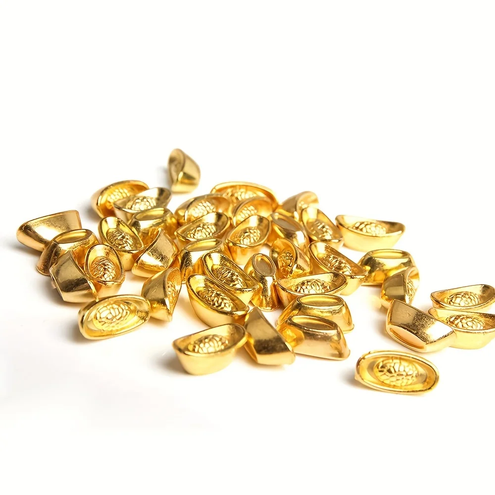 Gold Ingot Lucky Yuanbao Ornament Decor for Fortune Wealth
