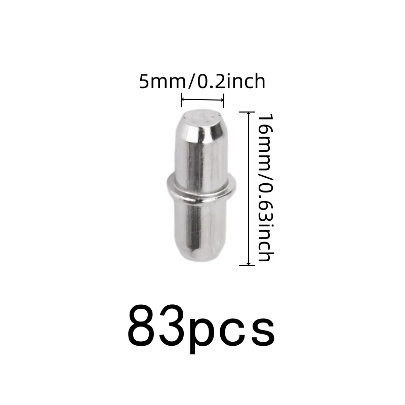 83 pcs Iron Cabinet Pegs, Sturdy Load Bearing, suitable for Cabinet Shelving, Iron Metal Material, Multipurpose