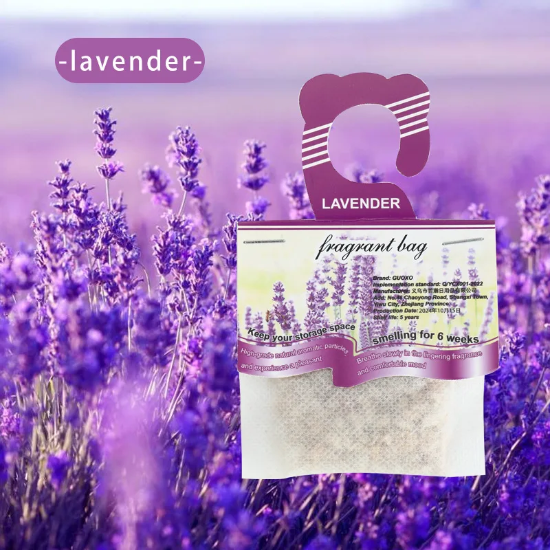 1Pc Long Lasting Lavender Scent Pouch Hanging Aroma Bag Deodorizing Fragrance Sachet For Wardrobe Drawer Car Interior Use