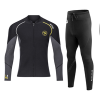 Men's Wetsuits 1.5mm Premium Neoprene Pant Top Wetsuit One-Piece Long Short Sleeve Wet Suit for Scuba Diving Snorkeling Surfing