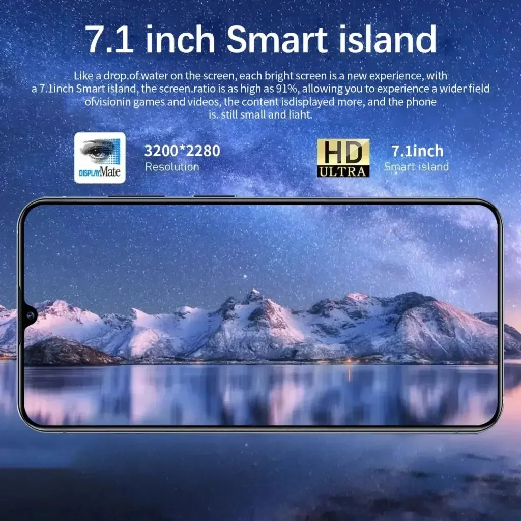 New S24 Ultra+ Smart Phone 5G Original Android 7.1 Inch HD Full Screen Face ID 22GB+2TB Mobile Phones Global Version 4G 5G Cell