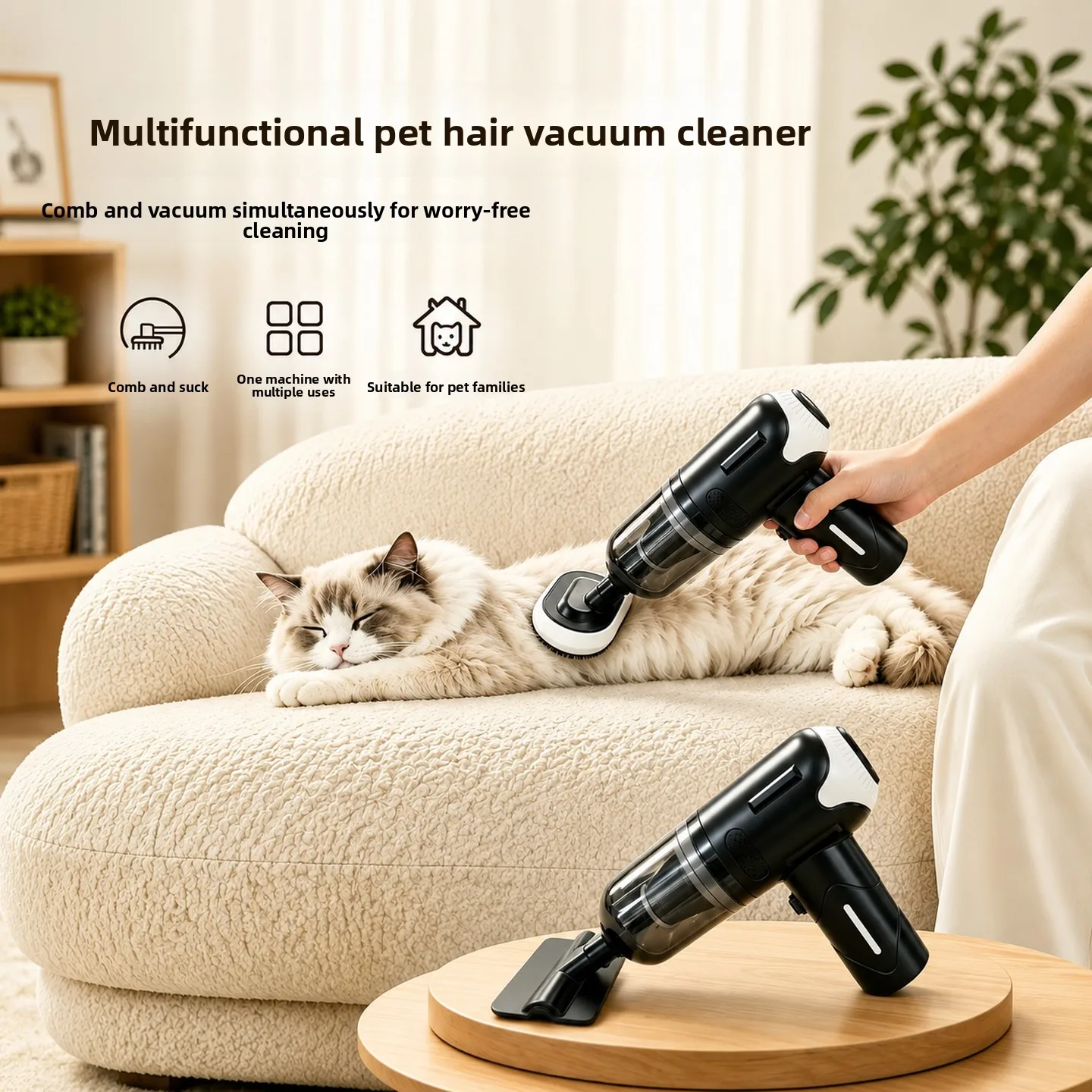 Pet Hair Vacuum Cleaner Electric Fur Remover for Dog Cat Hair Bed Sofa Upholstery Home Cleaning Portable Tool 반려동물 털 청소기