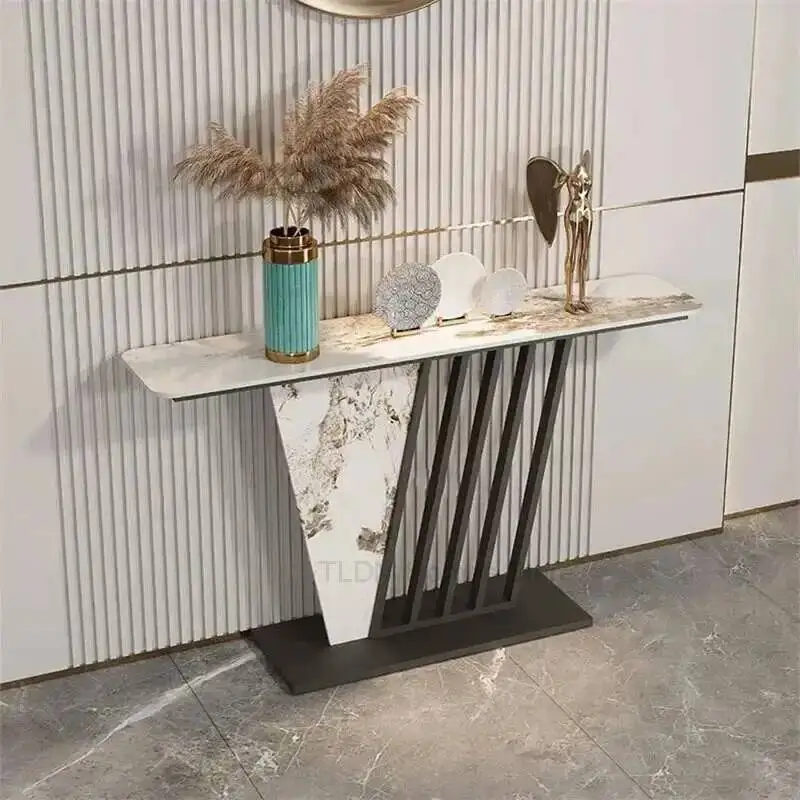 

Tables Italian Light Luxury Slate New Console Chinese Living Room Storage Rack Hotel Corridor Entrance Table Narrow View Table Z