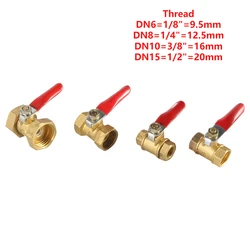 2Pcs Brass Ball Valve 1/4” 1/8