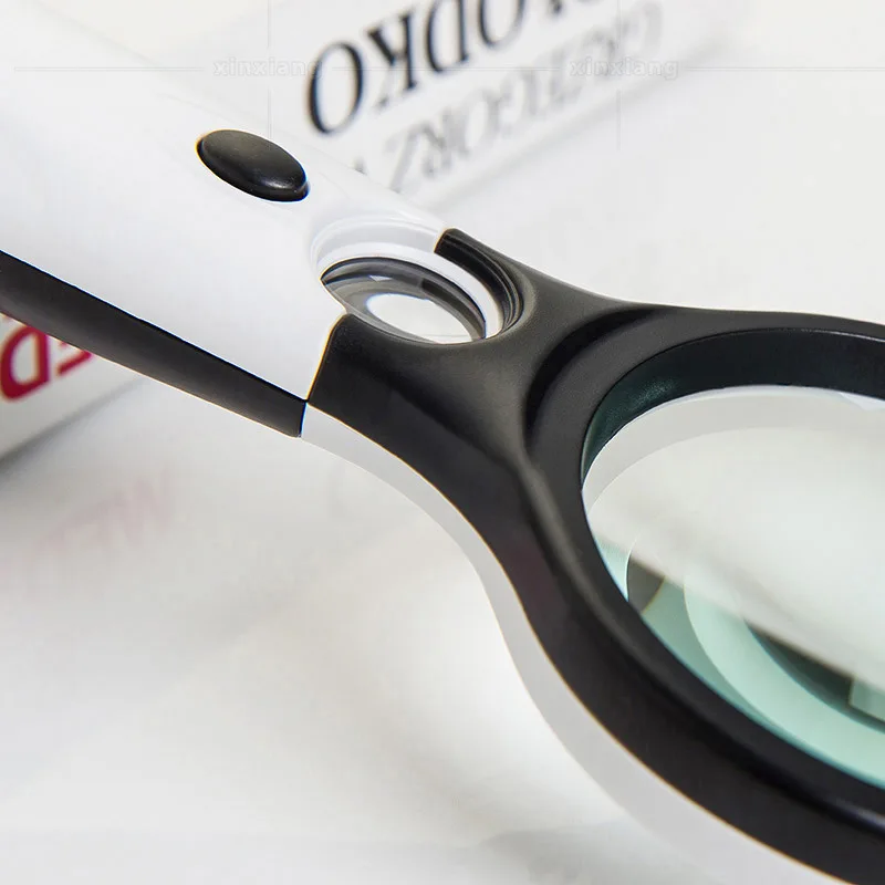 Lupa iluminada de mano 3X 45X con lentes duales, 3 luces LED para lectura, identificación, lupa de joyería