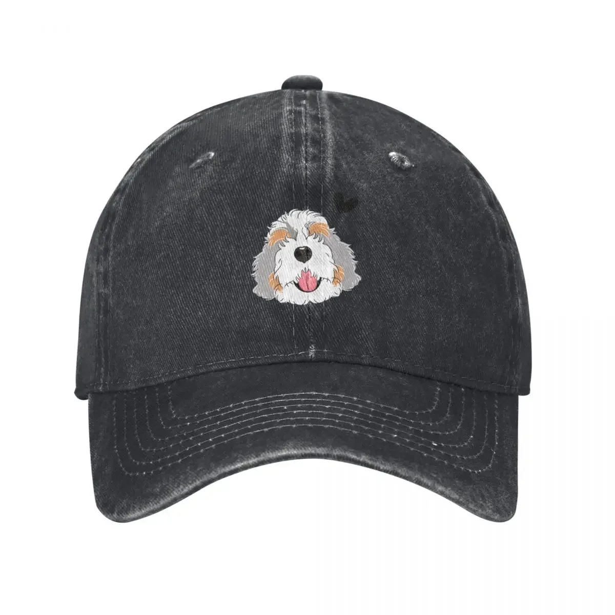 Gorra de béisbol de Merle Bernedoodle para hombre y mujer, sombrero táctico militar, protector solar para el sol, sombrero de caballo, LOVE Blue