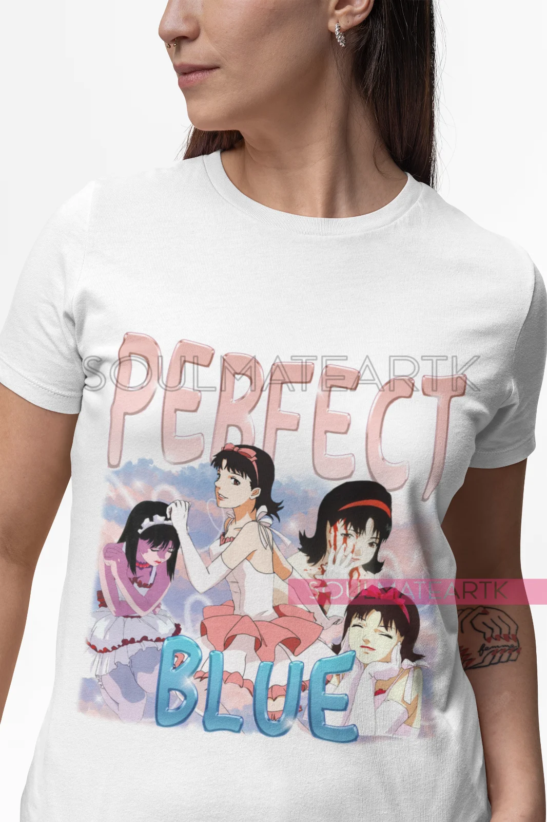 Perfect Blue T-Shirt Gift Horror Anime Manga Perfect Blue Mima Kirigoe Soft Tee