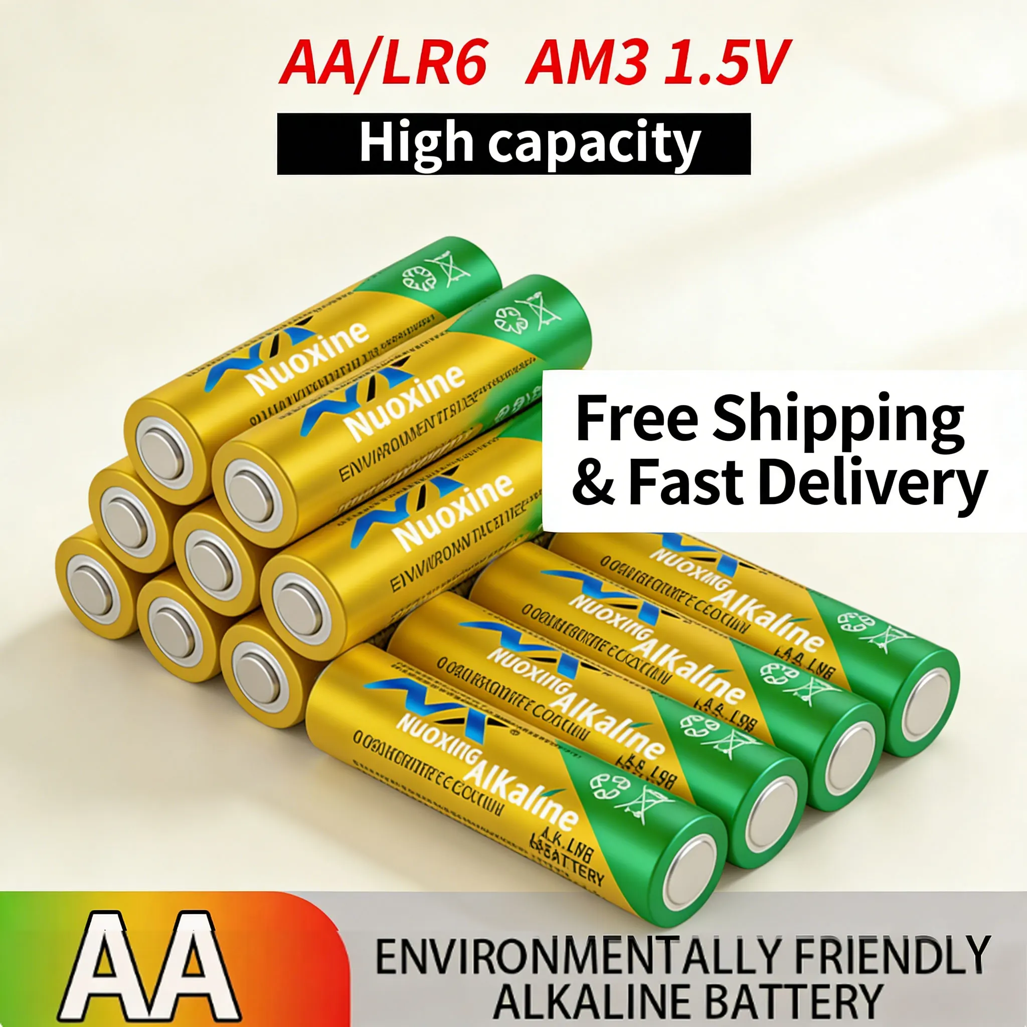 

LR6 AM3 AA 1.5V Alkaline Batteries High Capacity for Toys, Smart Locks and Beauty Devices