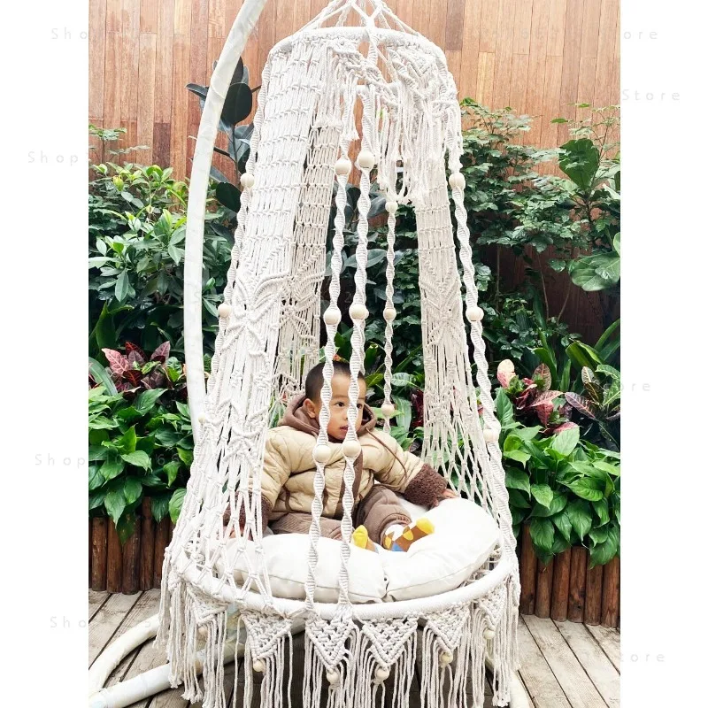 Handmade Interior Weaving Hanging Chair Hanging Basket Bohemian Balcony Swing Home Living Room Adult Hammock