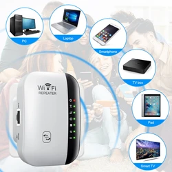 Wireless WiFi Repeater 300Mbps WiFi Signal Booster Status Light 2.4G Router WiFi Amplifier WPS Router Long Range Easy Setup MT2