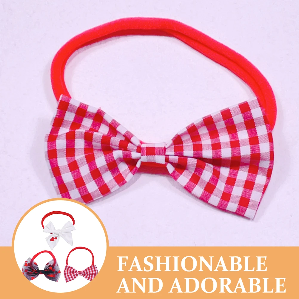 

3 Pcs Heart Shaped Mesh Headbands for Girls Valentine Baby Ribbon Bow Hair Accessories Red Love Toddler Girl Bows Infant