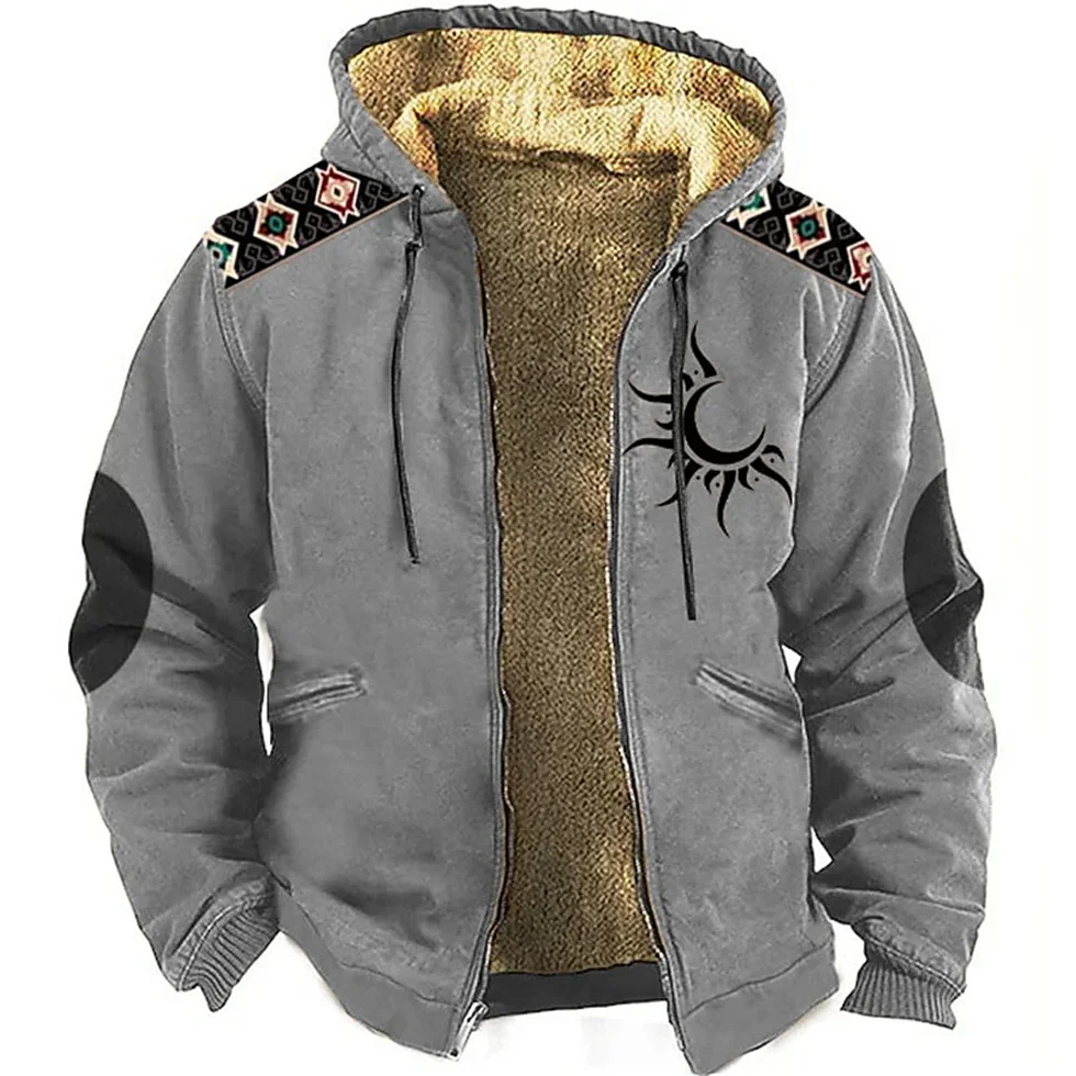 Tribal Graphic Print Hoodies Ethnic Classic Men's 3D Print Hoodie Fleece Jacket Outerwear Holiday Vacation Going Out Long Sleeve