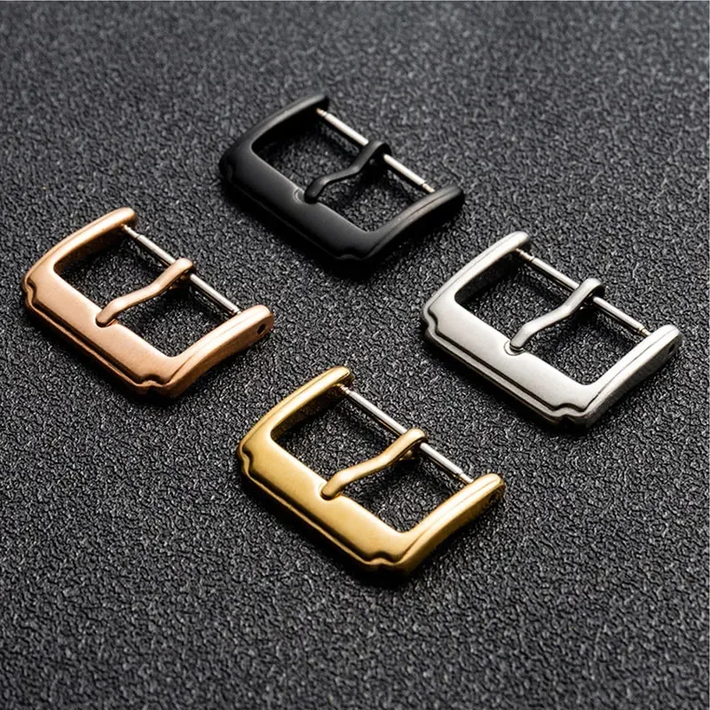 18mm 20mm Universal Black Stainless Steel Watch Buckle Watch Replaceable Accessories Fit Nylon Leather Belt Watch Repair Part